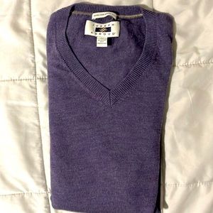 Joseph Abboud Men’s XL Merino Wool V-Neck Sweater - Plum NWOT